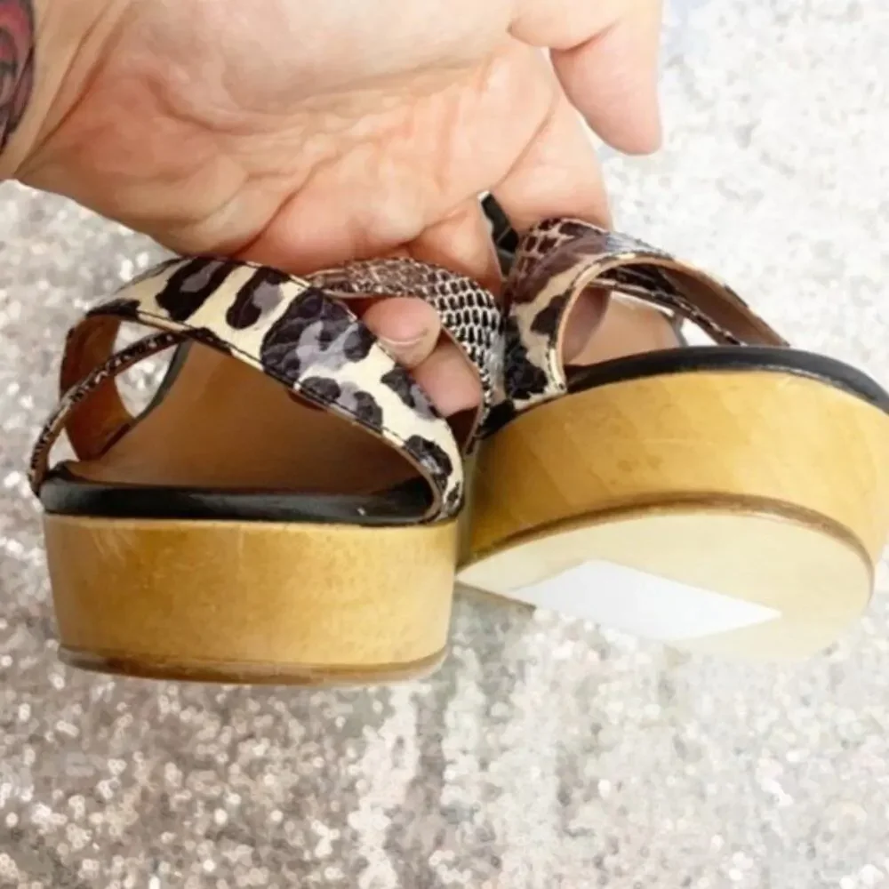 Lanvin studded wood espadrille wedges